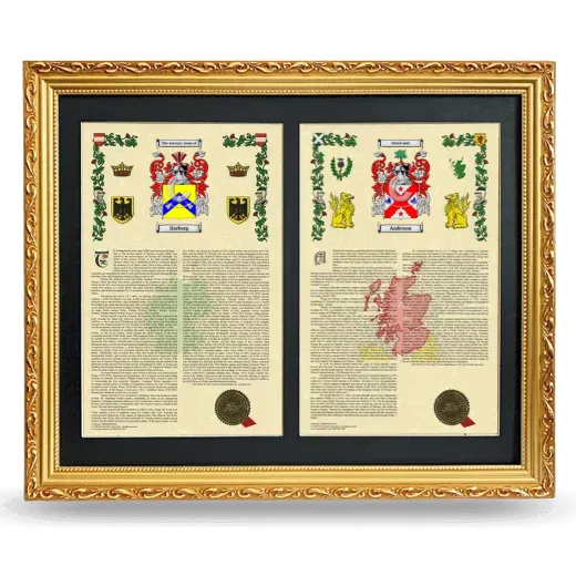 Double Armorial History Framed - Gold