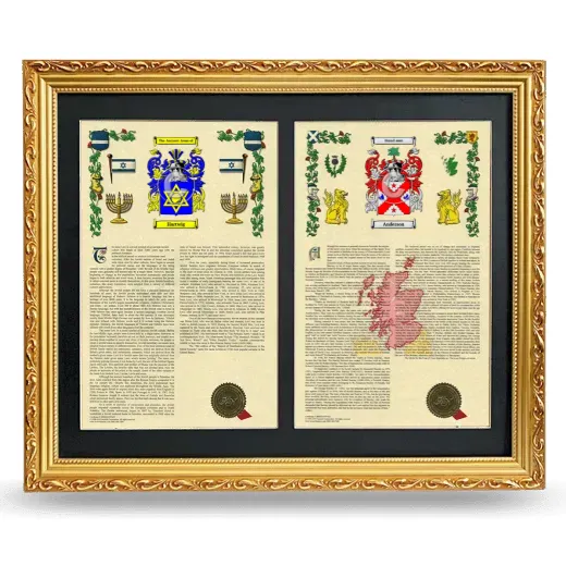 Double Armorial History Framed - Gold