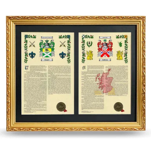 Double Armorial History Framed - Gold