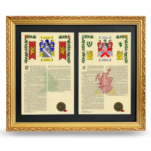 Double Armorial History Framed - Gold