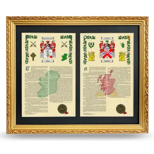 Double Armorial History Framed - Gold