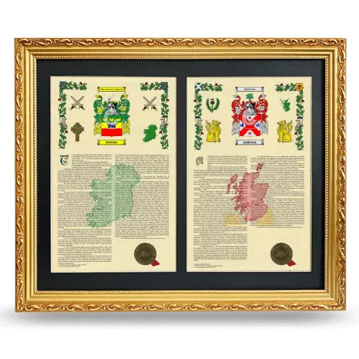Double Armorial History Framed - Gold