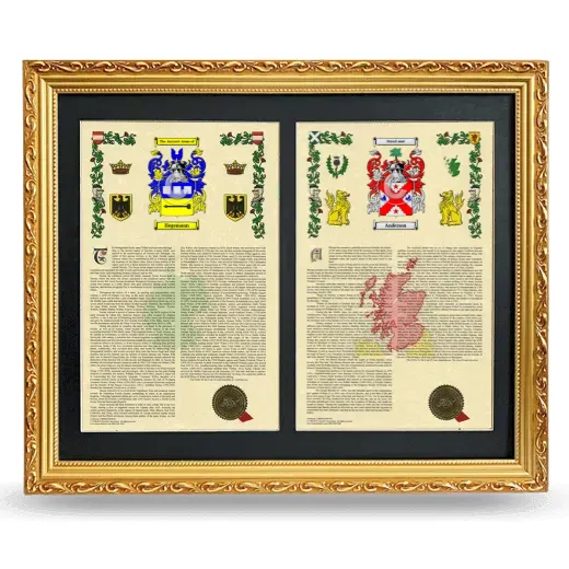 Double Armorial History Framed - Gold