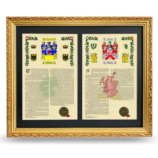 Double Armorial History Framed - Gold