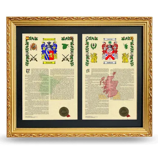 Double Armorial History Framed - Gold
