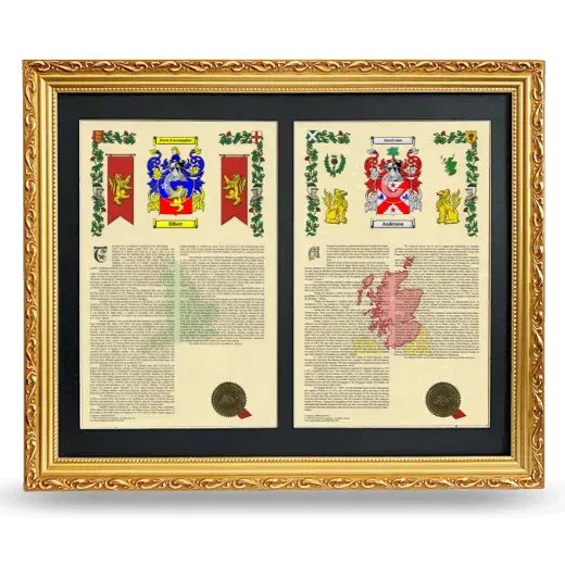 Double Armorial History Framed - Gold