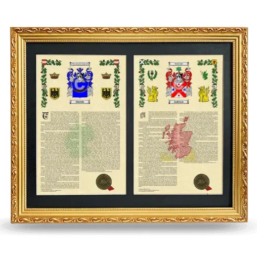 Double Armorial History Framed - Gold