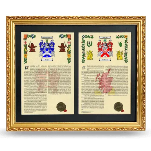 Double Armorial History Framed - Gold