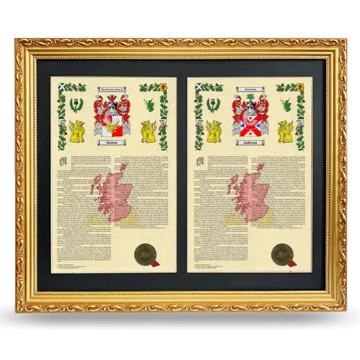 Double Armorial History Framed - Gold