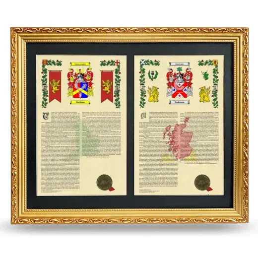 Double Armorial History Framed - Gold