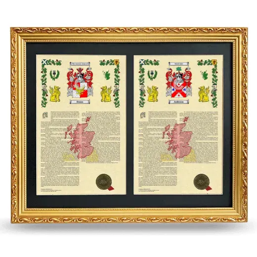 Double Armorial History Framed - Gold