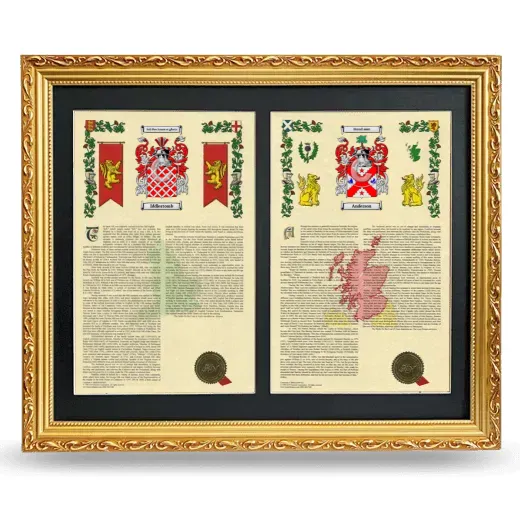 Double Armorial History Framed - Gold
