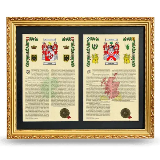 Double Armorial History Framed - Gold