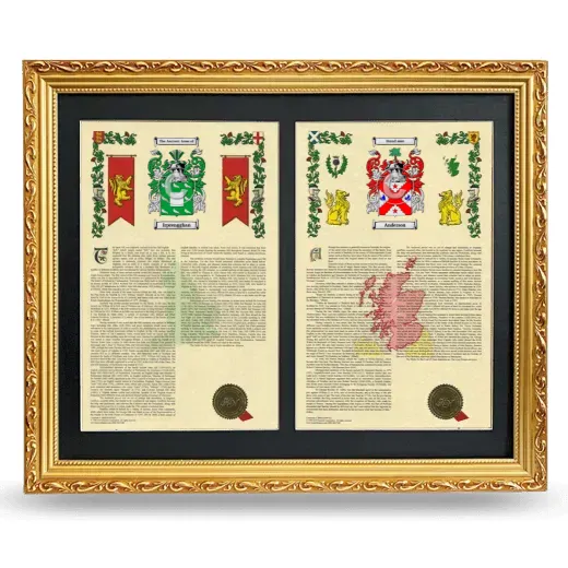 Double Armorial History Framed - Gold