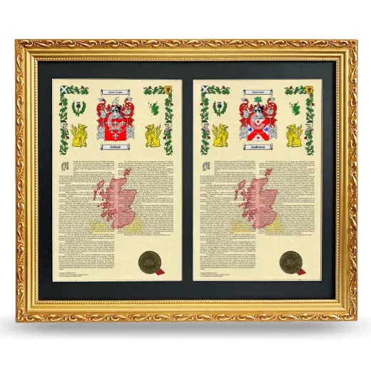 Double Armorial History Framed - Gold