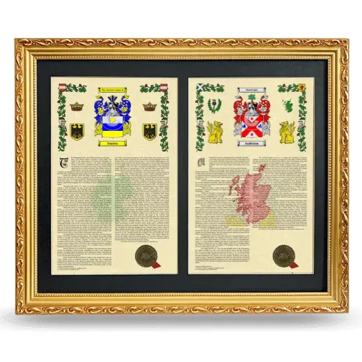 Double Armorial History Framed - Gold