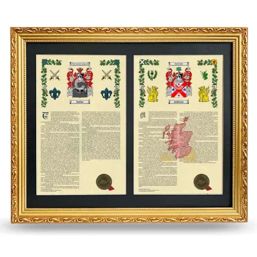 Double Armorial History Framed - Gold