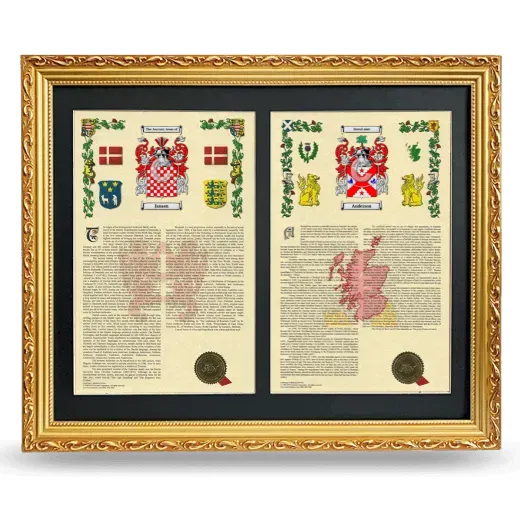 Double Armorial History Framed - Gold