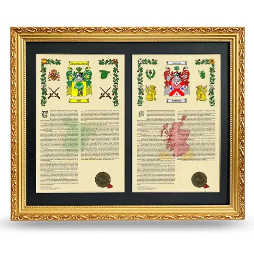 Double Armorial History Framed - Gold