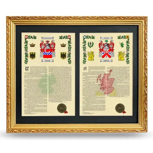 Double Armorial History Framed - Gold