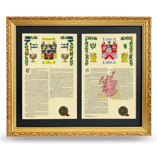 Double Armorial History Framed - Gold