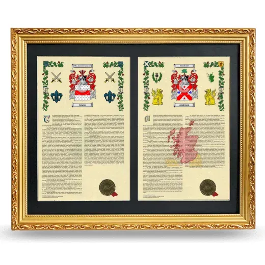 Double Armorial History Framed - Gold
