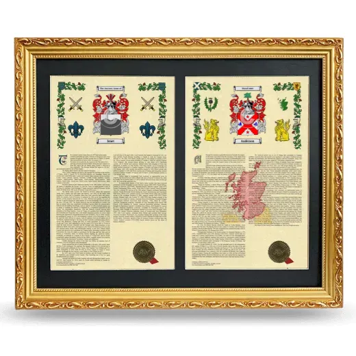 Double Armorial History Framed - Gold