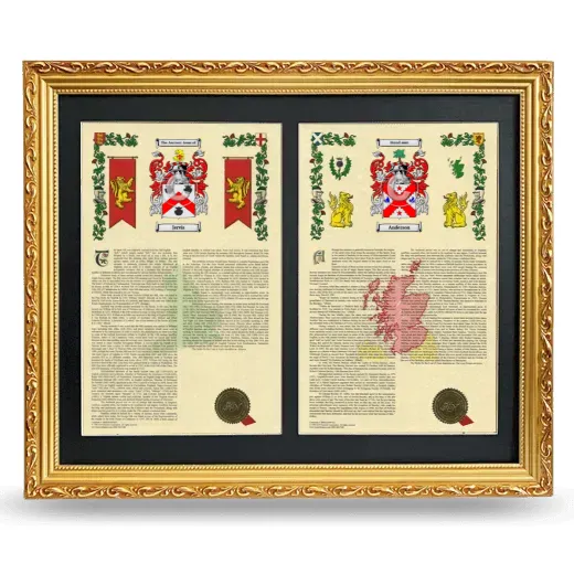 Double Armorial History Framed - Gold