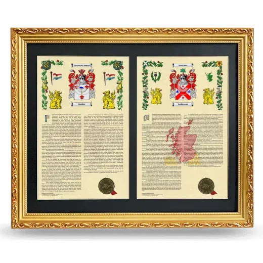 Double Armorial History Framed - Gold