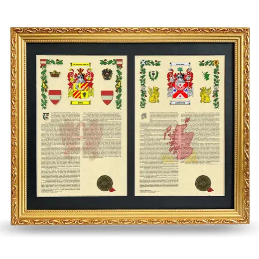 Double Armorial History Framed - Gold