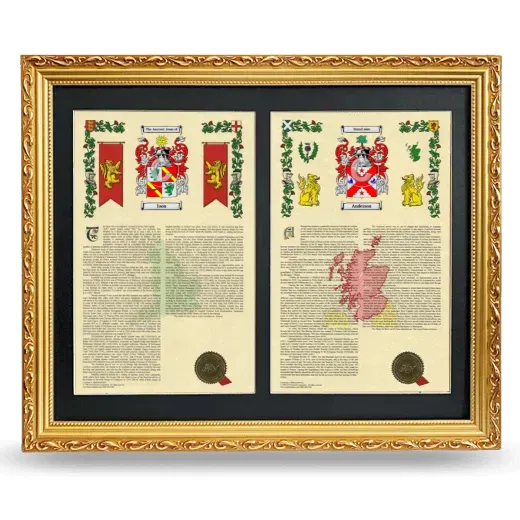 Double Armorial History Framed - Gold