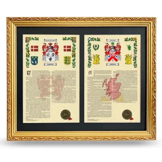 Double Armorial History Framed - Gold