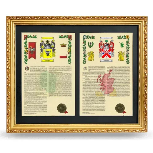 Double Armorial History Framed - Gold