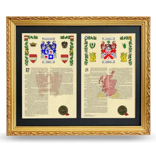 Double Armorial History Framed - Gold