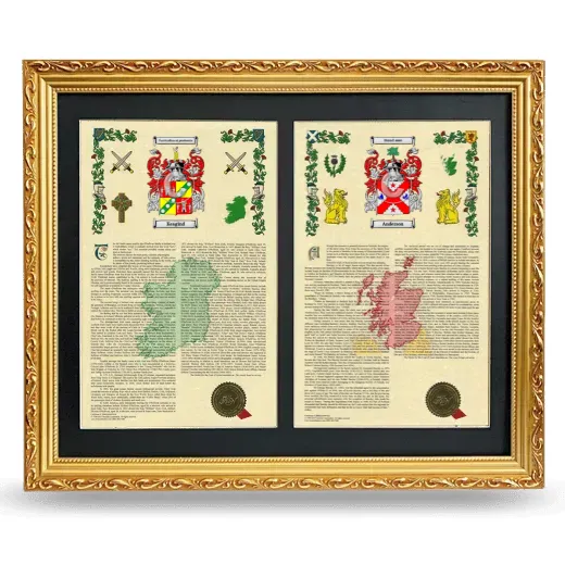 Double Armorial History Framed - Gold