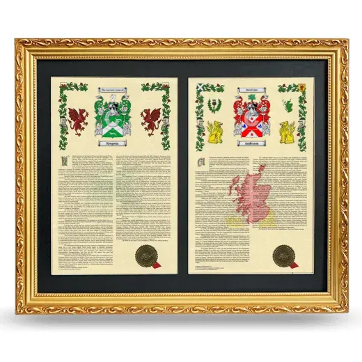 Double Armorial History Framed - Gold