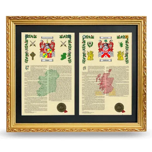 Double Armorial History Framed - Gold