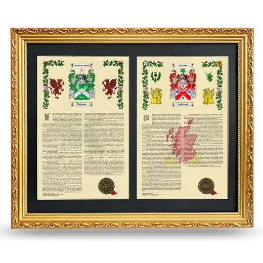 Double Armorial History Framed - Gold