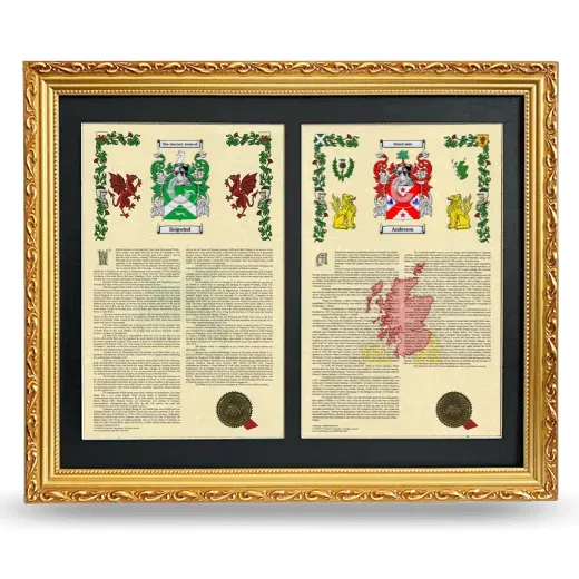 Double Armorial History Framed - Gold