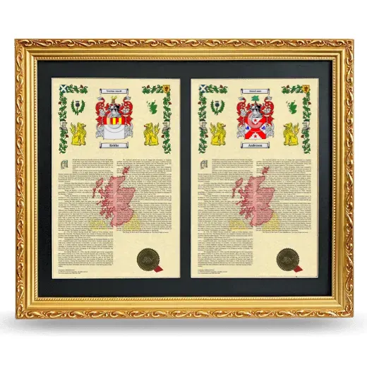Double Armorial History Framed - Gold