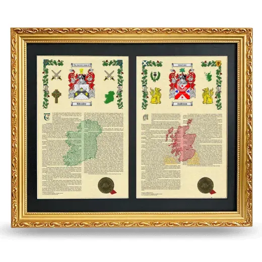 Double Armorial History Framed - Gold