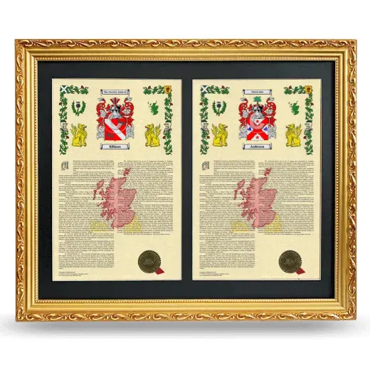 Double Armorial History Framed - Gold