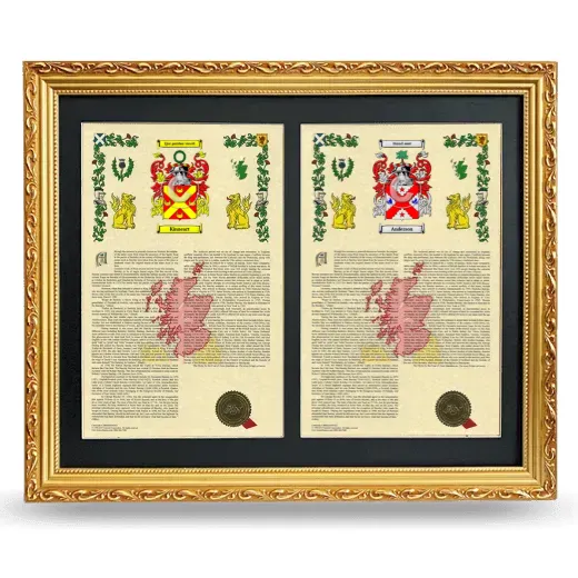 Double Armorial History Framed - Gold