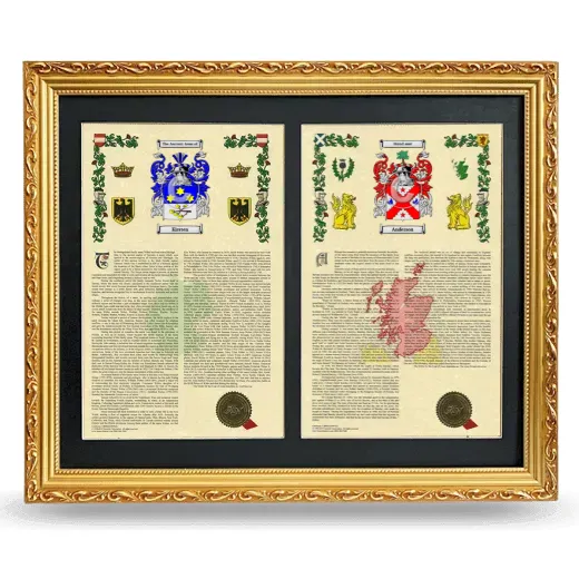 Double Armorial History Framed - Gold