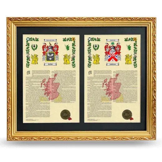 Double Armorial History Framed - Gold