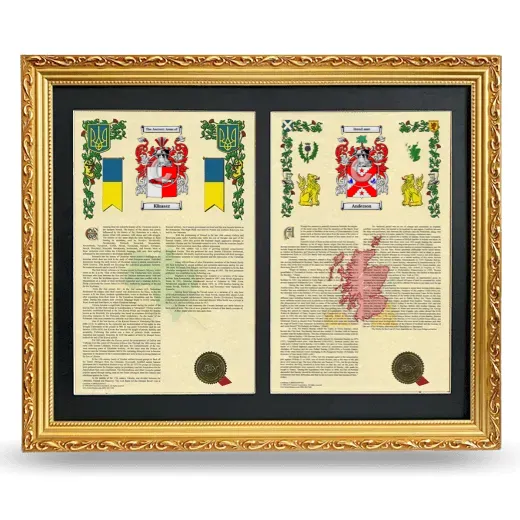 Double Armorial History Framed - Gold