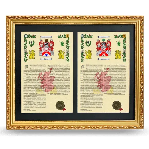 Double Armorial History Framed - Gold