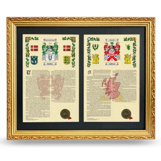 Double Armorial History Framed - Gold