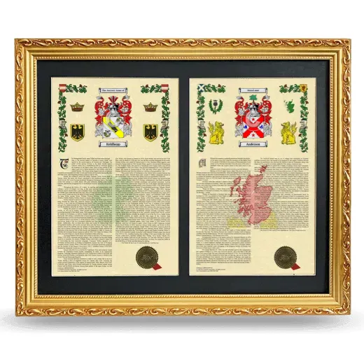 Double Armorial History Framed - Gold