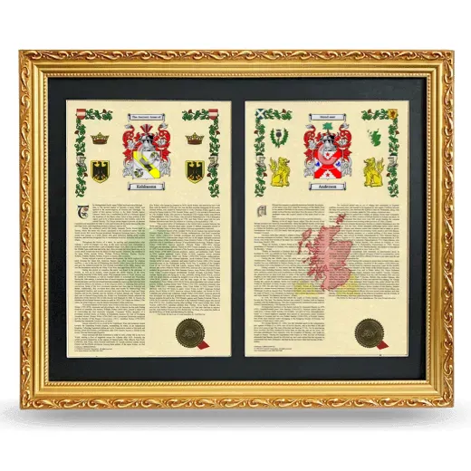 Double Armorial History Framed - Gold